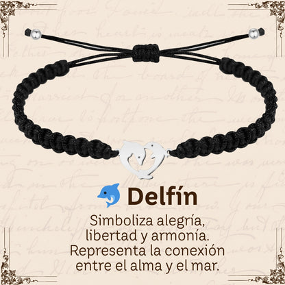 Pulsera Hilo Destino Hecho a Mano 🧵 con Amuleto de Suerte y Protección 🍀 en Acero Inoxidable 💎