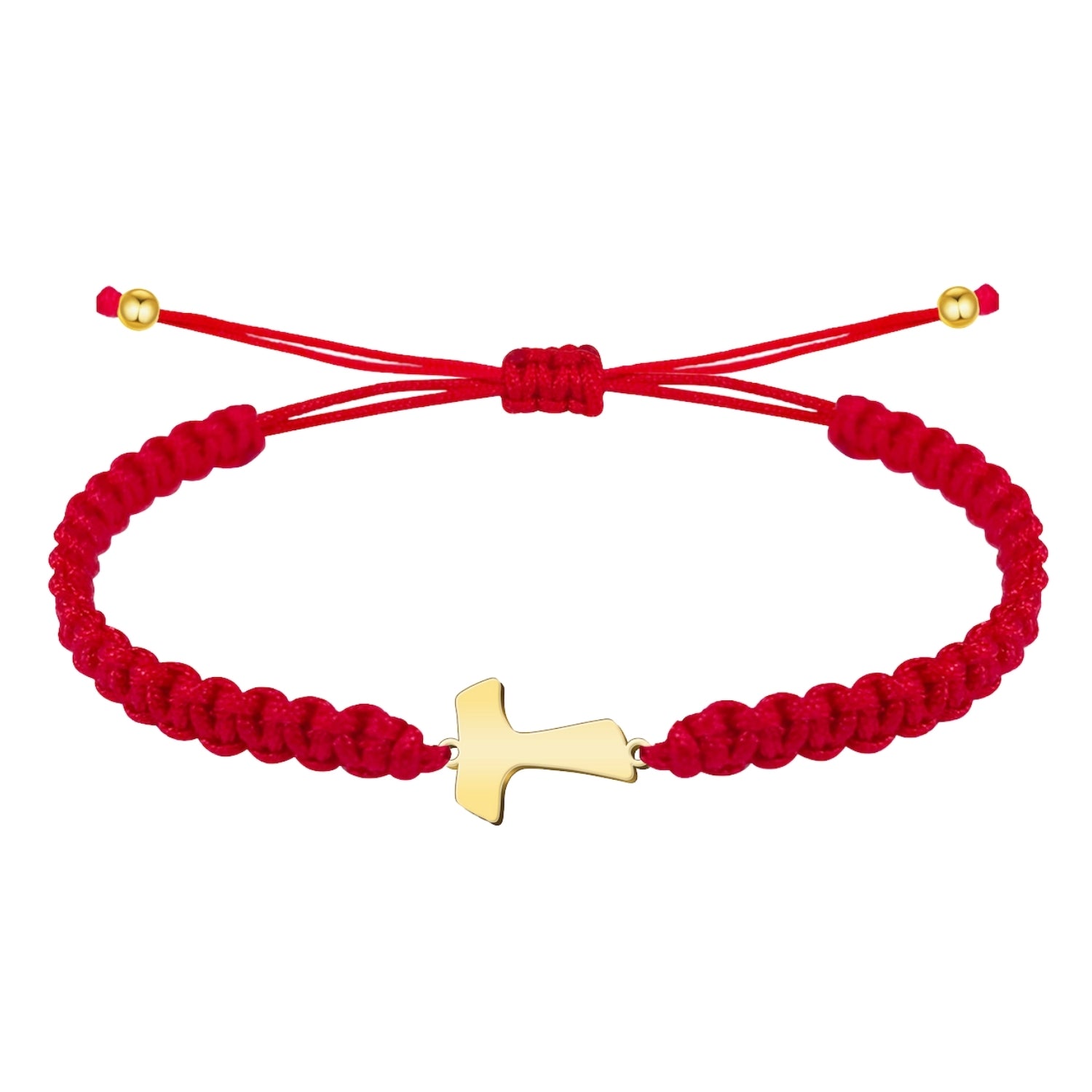 Pulsera Hilo Destino con Cruz Tau en Acero