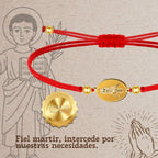 Pulsera Hilo Encerado con SAN PANCRACIO color Dorado - cotigo