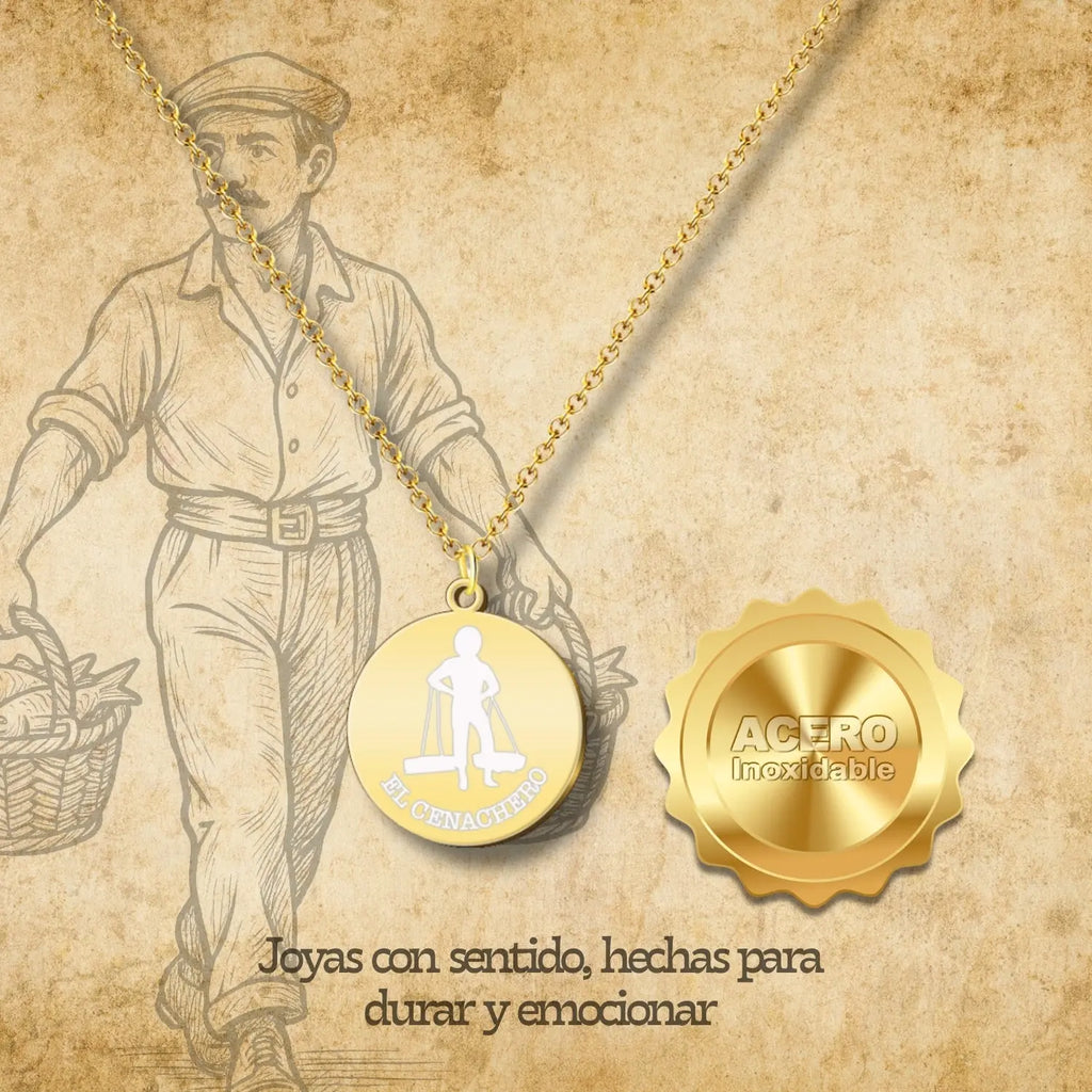 Colgante el Cenachero Acero Dorado - cotigo