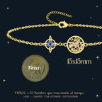 Pulsera Tetragrammatón y Nudo de Bruja con Ojo Turco en Acero Dorado - cotigo