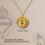 Colgante Acero CORAZON DE JESUS color Dorado - cotigo