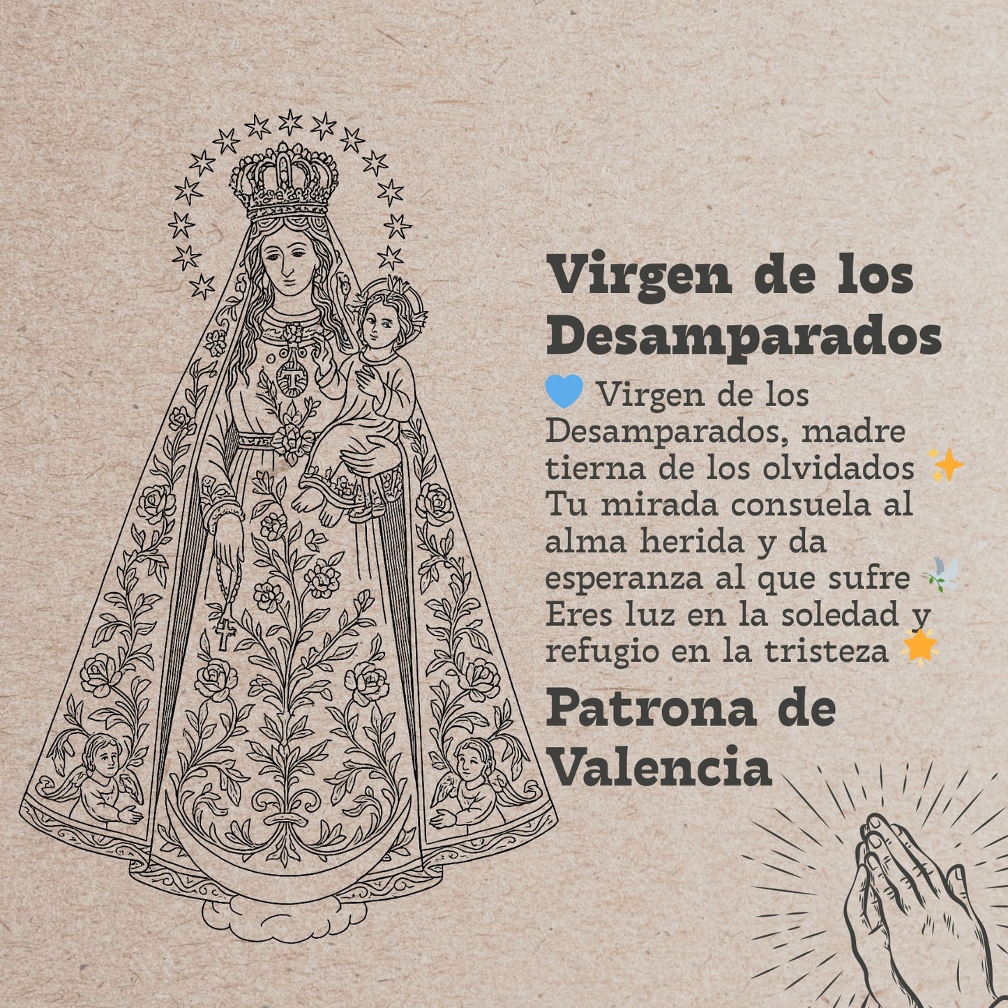 Pulsera 7 Nudos con Virgen de los desamparados Acero Plateado