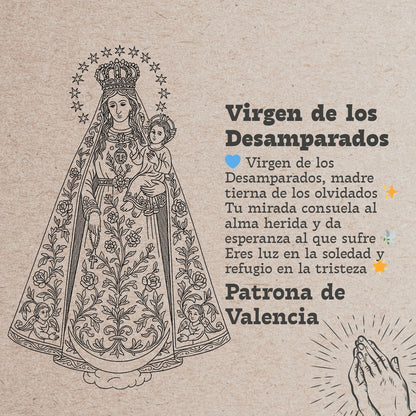 Pulsera 7 Nudos con Virgen de los desamparados Acero Plateado