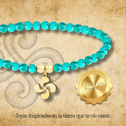 Pulsera tuquesa -LAUBURU-Dorado