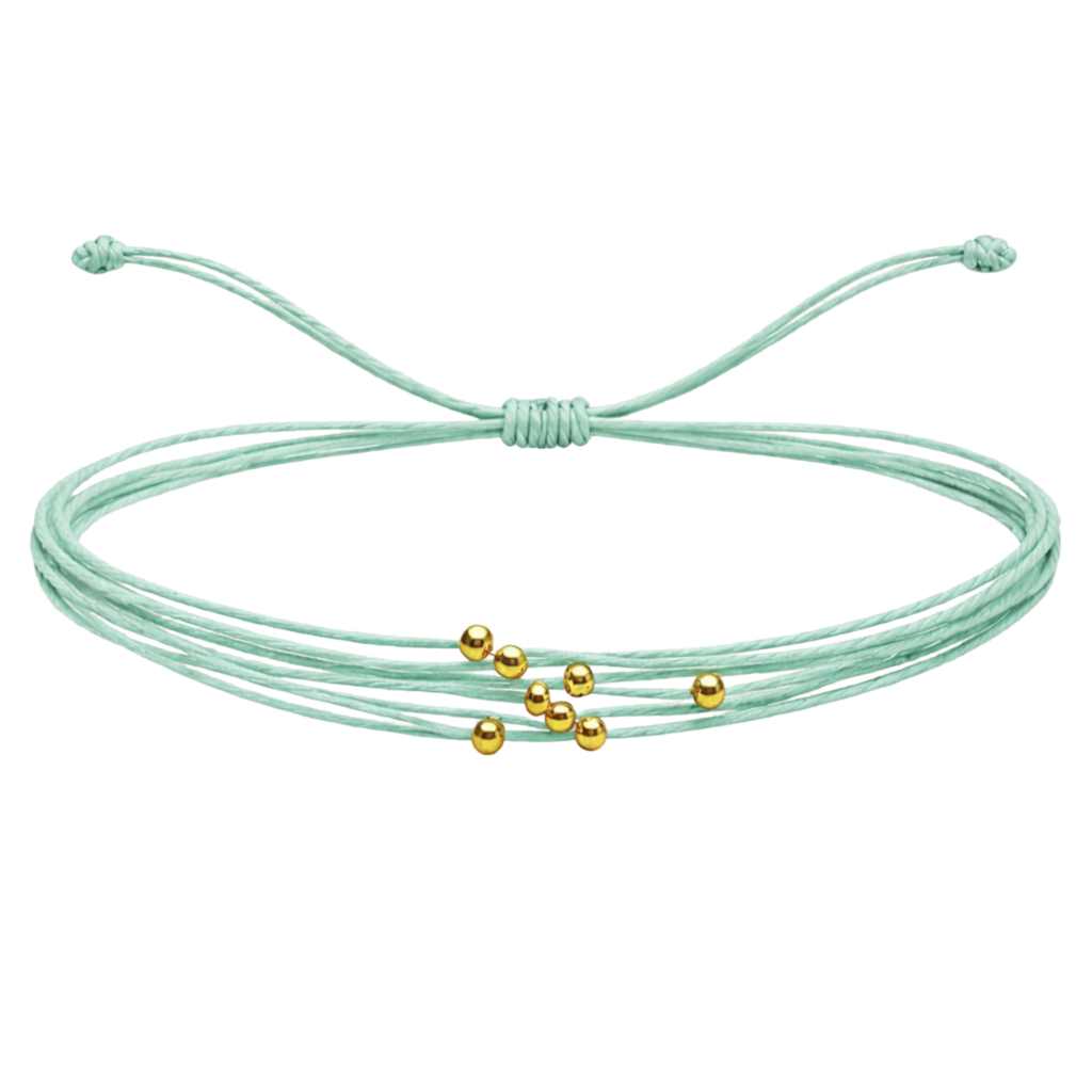 Pulsera Multihilo Encerado con Cuentas de Acero Inoxidable