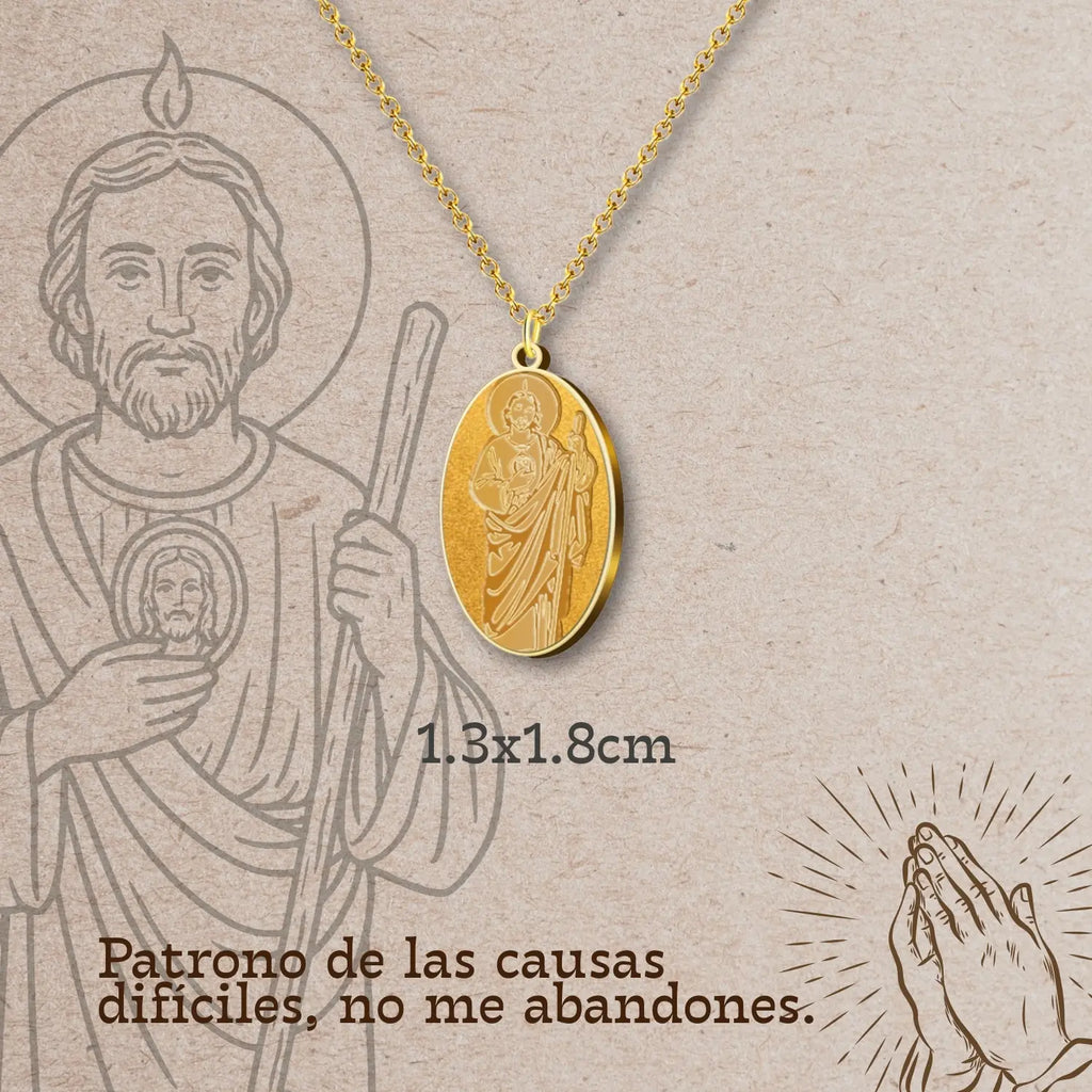 Colgante Acero SAN JUDAS TADEO color Dorado - cotigo