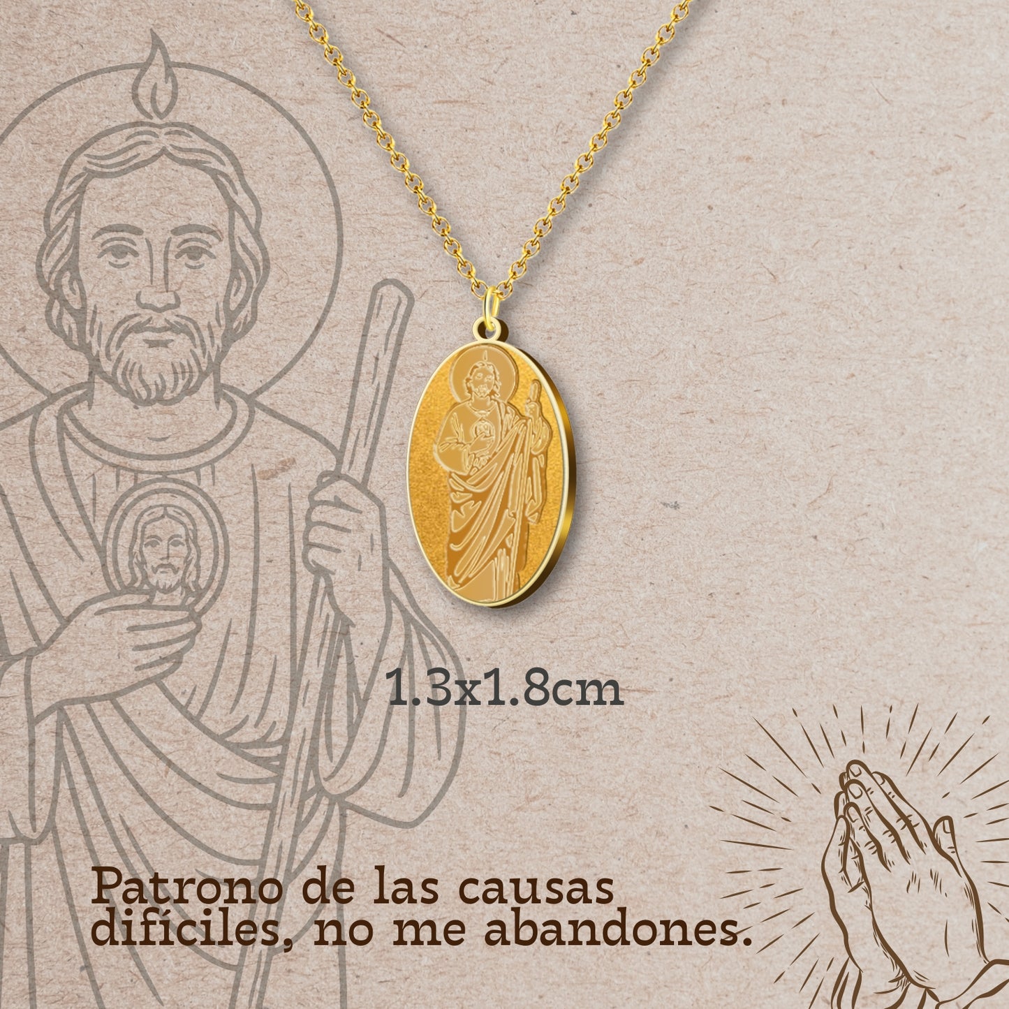 Colgante Acero SAN JUDAS TADEO color Dorado
