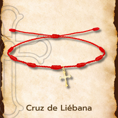 Pulsera 7 nudos con colgante Cruz de Liébana
