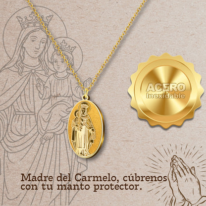 Colgante Acero Virgen del Carmen color Dorado