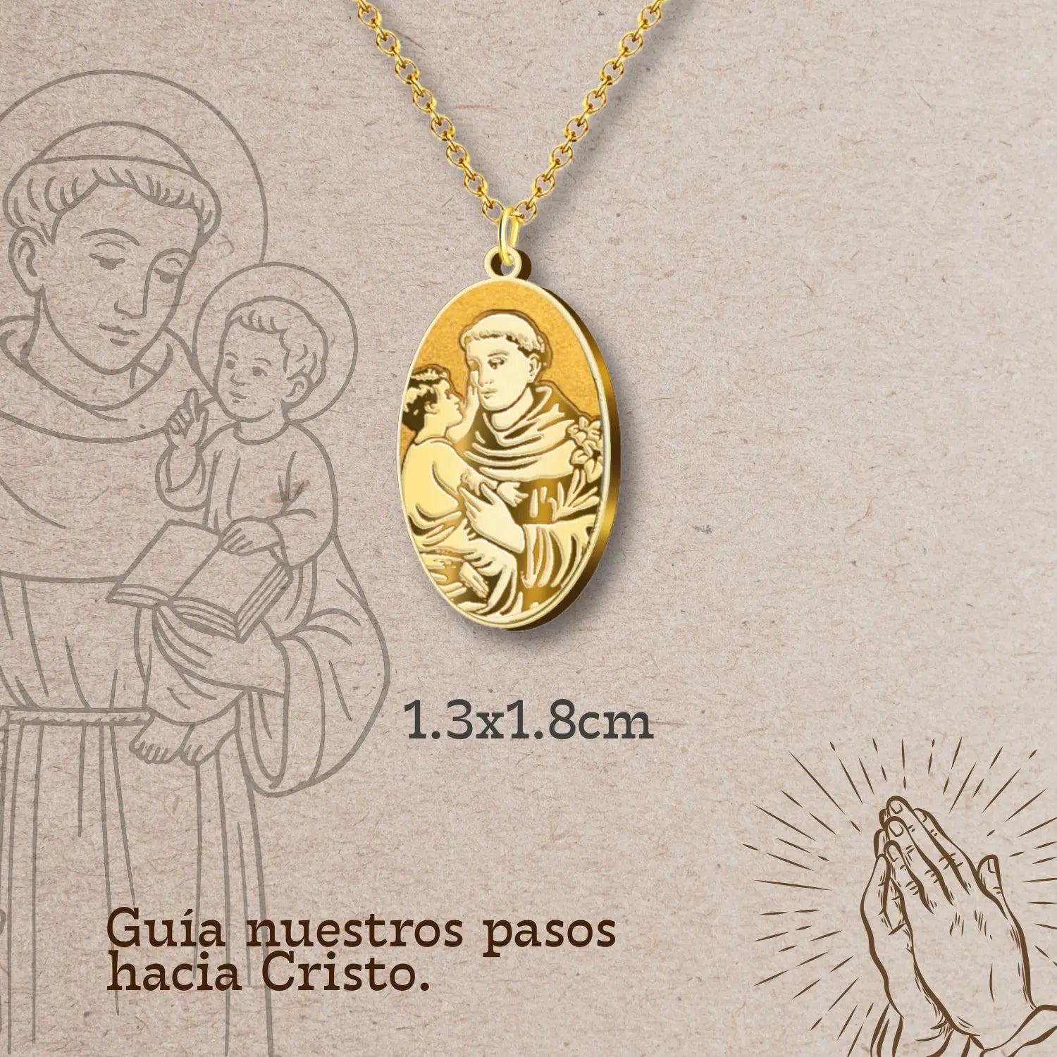Colgante Acero SAN ANTONIO color Dorado - cotigo