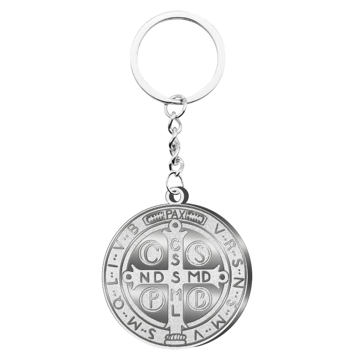 Llavero Medalla de San Benito en Acero Inoxidable: Protección Eterna que No Se Desvanece