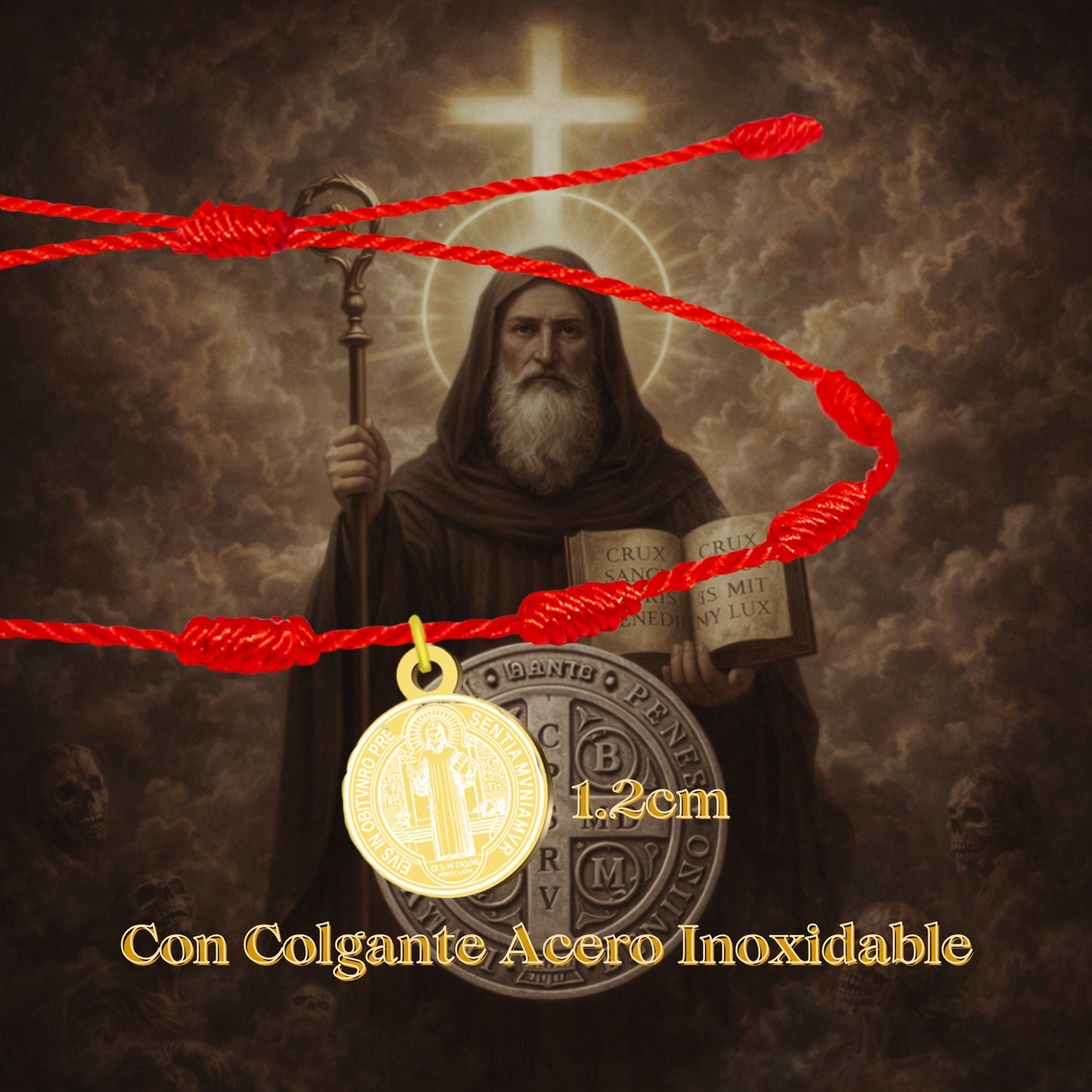 Pulseira San Benito 7 nós na cor ouro