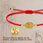 Pulsera Hilo Encerado con SAN JOSE OBRERO color Dorado - cotigo