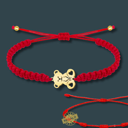 Pulsera Hilo Destino Roja Hecho a Mano 🧵 con Amuleto de Suerte y Protección 🍀 en Acero Inoxidable 💎 ¡Incluye Pulsera 7 Nudos de Regalo! 🎁