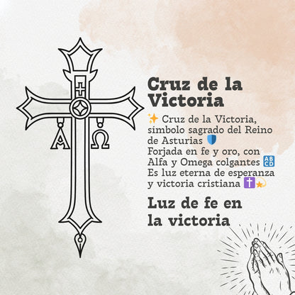 Colgante Mapa Asturias con Cruz de la Victoria