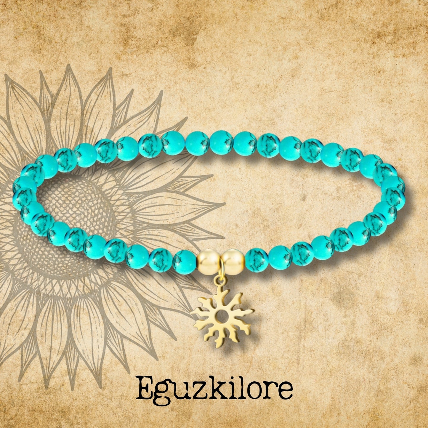 Pulsera tuquesa -EGUZKILORE-Dorado