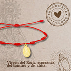Pulsera 7 Nudos Virgen del Rocío Medalla Acero Dorado diseño
