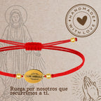 Pulsera Hilo Rojo Medalla Milagrosa en Acero Dorado - cotigo