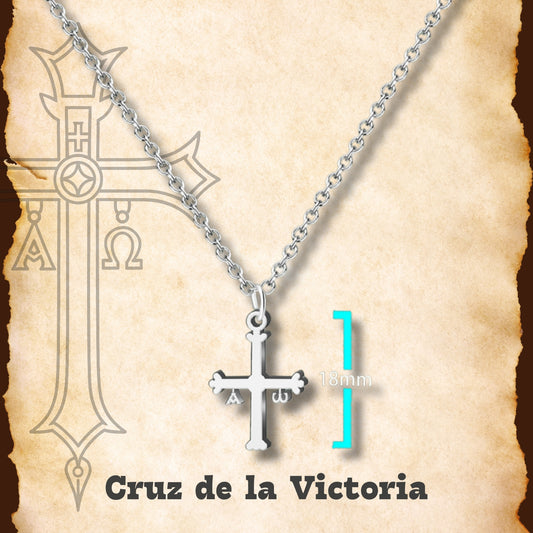 Colgante Cruz de la Victoria Acero Plateado