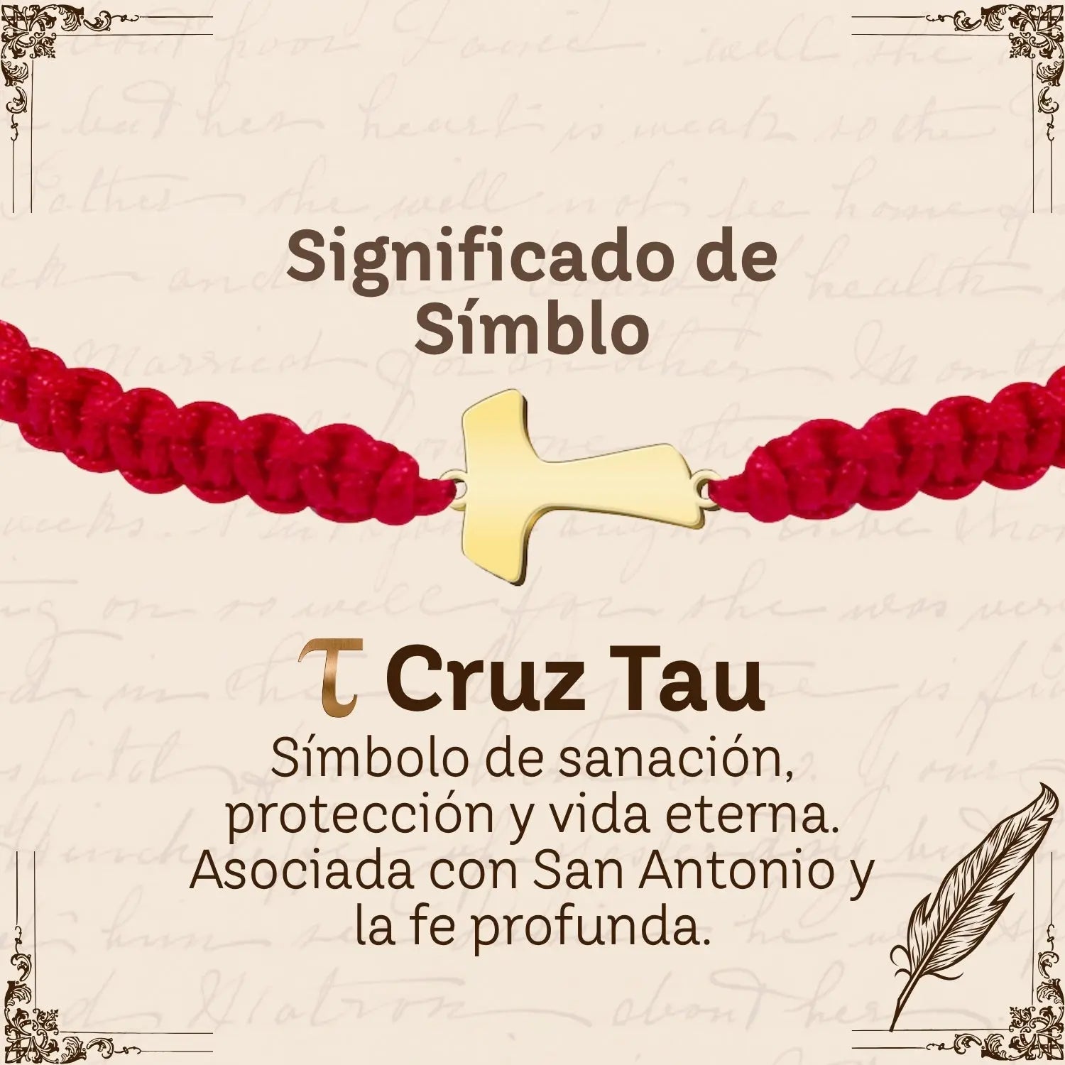 Pulsera Hilo Destino con Cruz Tau Acero Dorado - cotigo