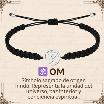 Pulsera Hilo Destino Hecho a Mano 🧵 con Amuleto de Suerte y Protección 🍀 en Acero Inoxidable 💎