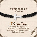 Pulsera Hilo Destino con Cruz Tau Acero Plateado - cotigo