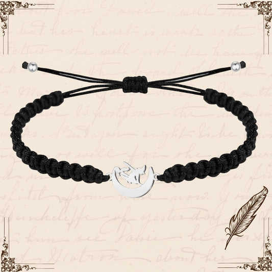 Pulsera Hilo Destino con Bruja Acero Plateado