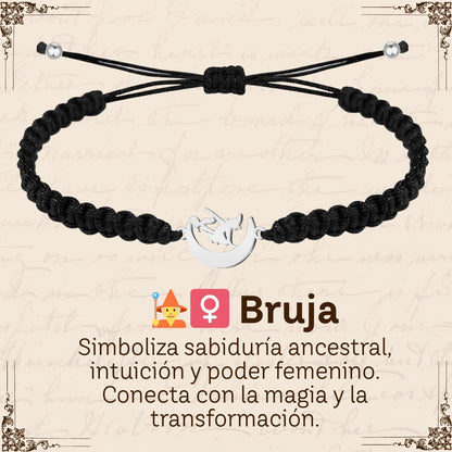 Pulsera Hilo Destino Hecho a Mano 🧵 con Amuleto de Suerte y Protección 🍀 en Acero Inoxidable 💎