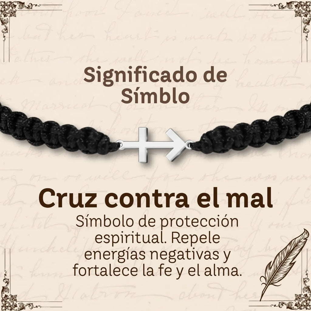 Pulsera Hilo Destino con Cruz contra el mal Acero Plateado - cotigo