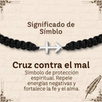 Pulsera Hilo Destino con Cruz contra el mal Acero Plateado - cotigo