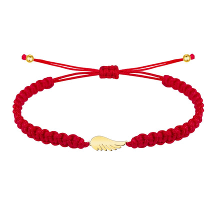 Pulsera Hilo Destino con Ala ángel Acero Dorado