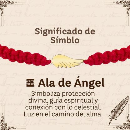 Pulsera Hilo Destino con Ala ángel Acero Dorado