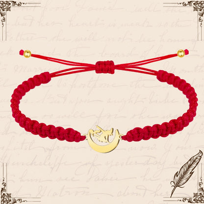 Pulsera Hilo Destino con Brújula Acero Dorado