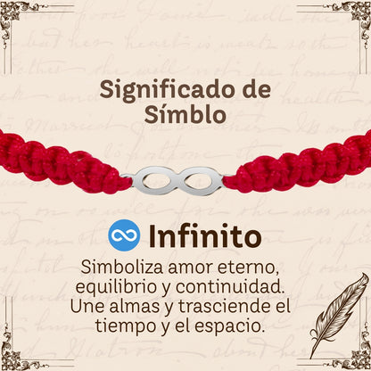 Pulsera Hilo Destino Rojo-Infinito Plateado