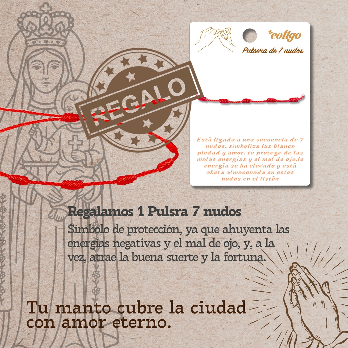 Colgante Virgen de la Almudena Acero Dorado