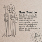 Llavero de Madera con SAN BENITO cotigo