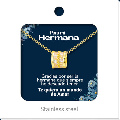 Collar Acero para Mujer con Tarjeta Diseñado , Colgante Con Circonita para Mamá,  Amor, Esposa, Amiga, Hija, Abuela. Regalo para Cumpleaños, Día de Madre, San Valentín, Navidad.