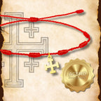 Pulsera 7 Nudos con Cruz Potenzada color Dorado - cotigo