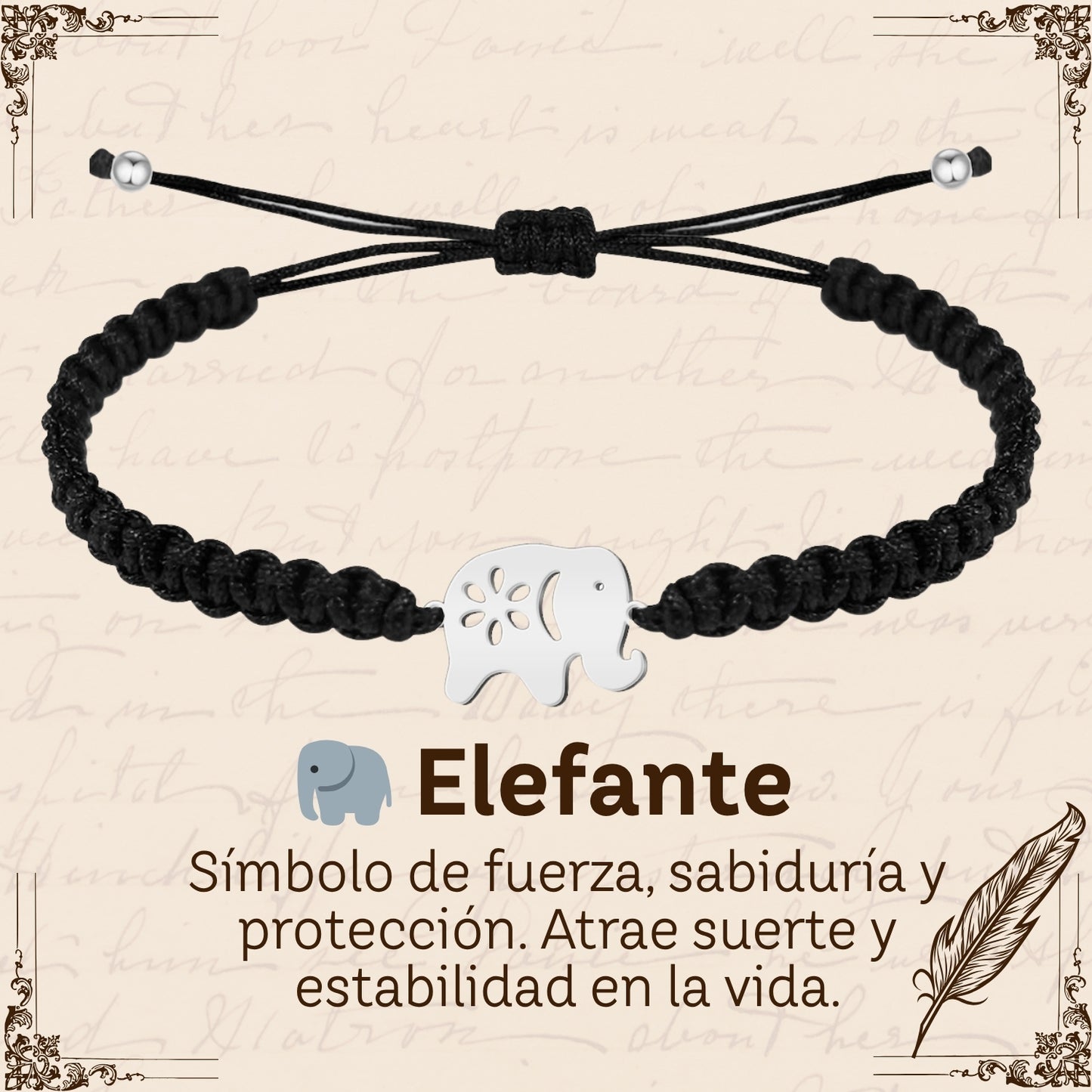 Pulsera Hilo Destino Hecho a Mano 🧵 con Amuleto de Suerte y Protección 🍀 en Acero Inoxidable 💎