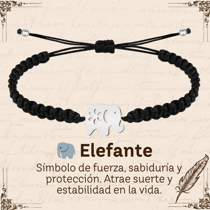 Pulsera Hilo Destino Hecho a Mano 🧵 con Amuleto de Suerte y Protección 🍀 en Acero Inoxidable 💎