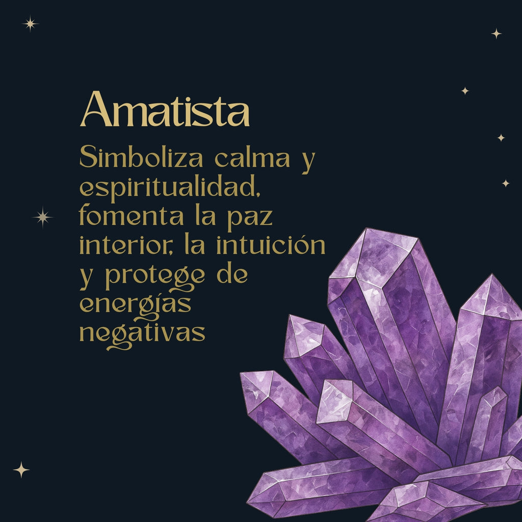 Colgante Tetragrammaton y Nudo de Bruja con Amatista en Acero Plateado - cotigo