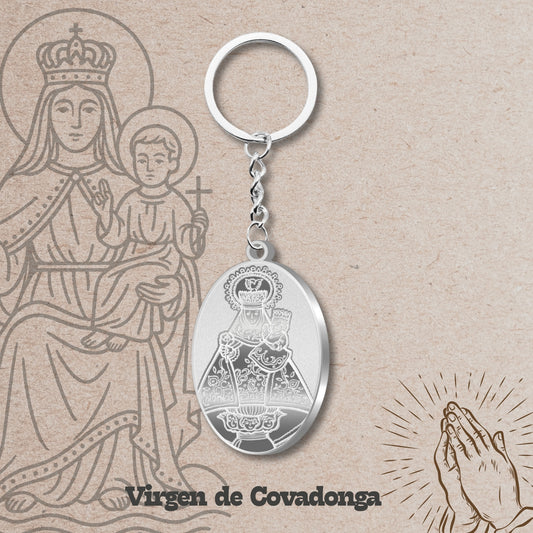 Llavero virgen de Covadonga Acero Inoxidable