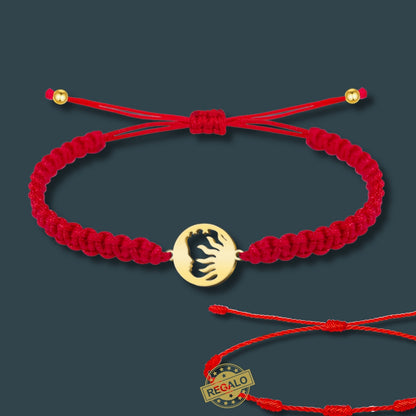 Pulsera Hilo Destino Roja Hecho a Mano 🧵 con Amuleto de Suerte y Protección 🍀 en Acero Inoxidable 💎 ¡Incluye Pulsera 7 Nudos de Regalo! 🎁