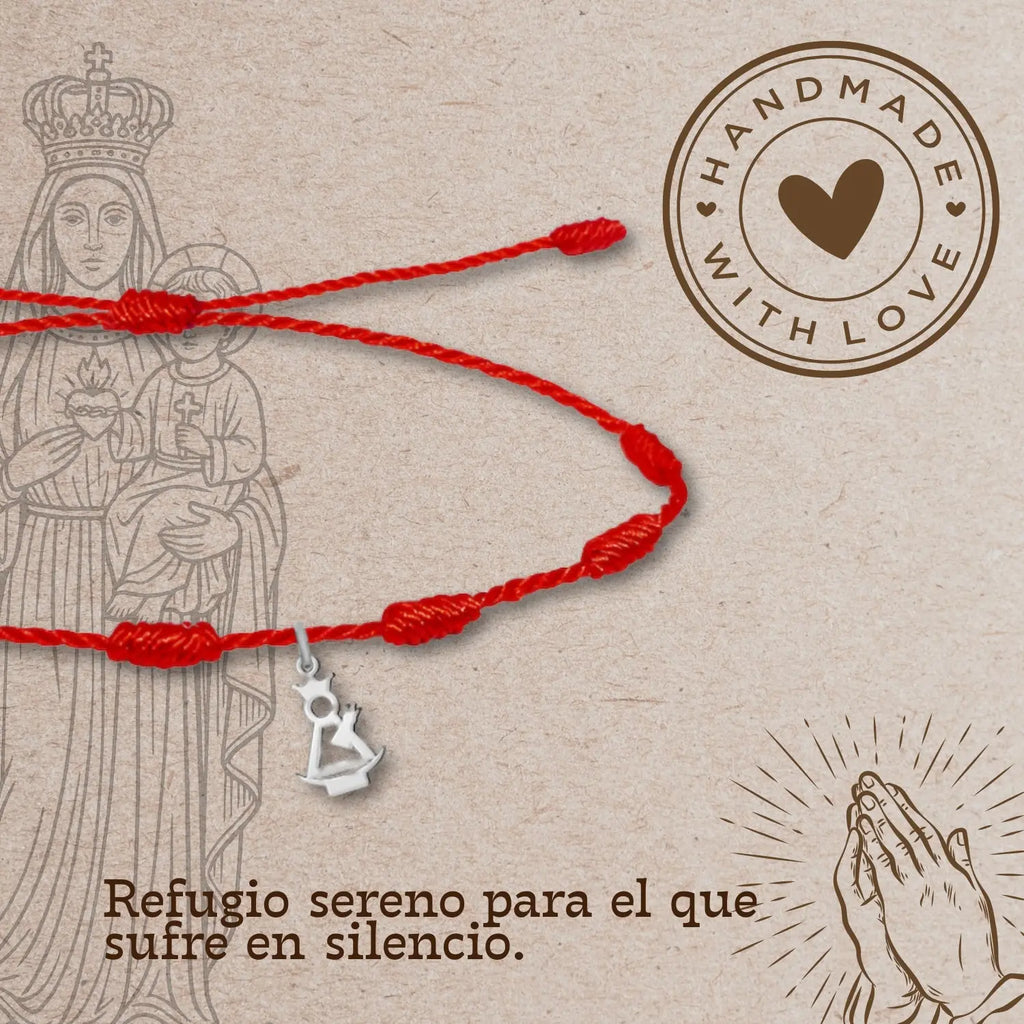 Pulsera 7 nudos con Virgen del Remedio Acero Plateado - cotigo