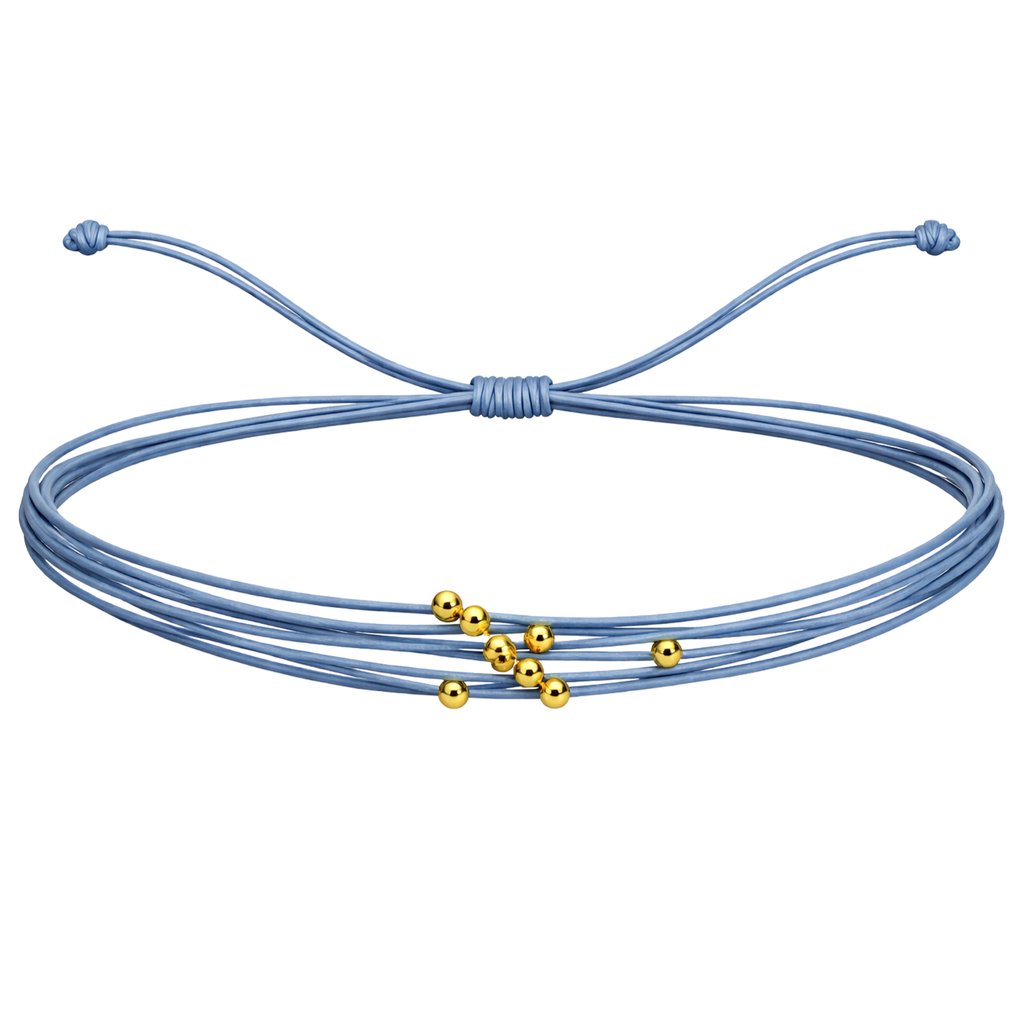 Pulsera Multihilo Encerado con Cuentas de Acero Inoxidable