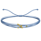 Pulsera Multihilo Encerado con Cuentas de Acero Inoxidable