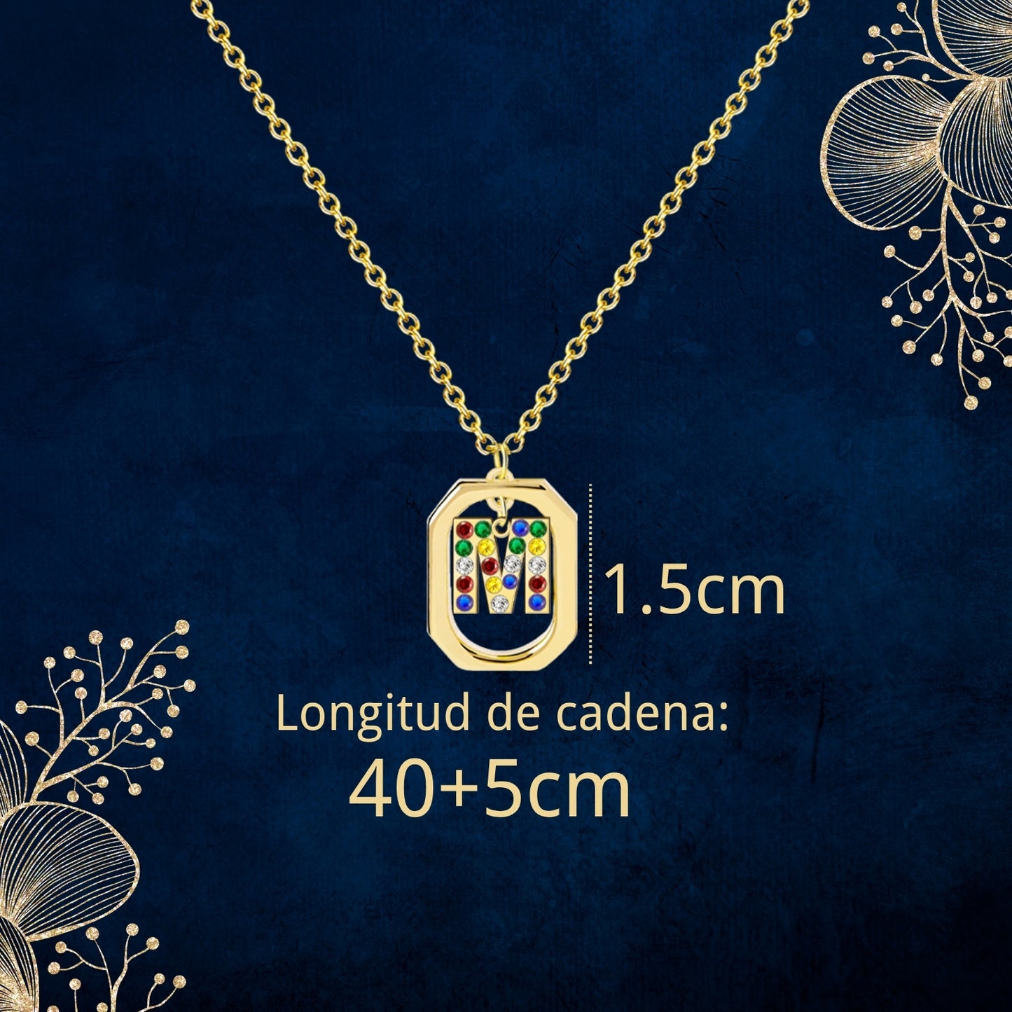 Collar Letra Inicial Acero Inoxidable con Tarjeta diseñado y Caja de Regalo, Regalo para Cumpleaños, Navidad, Día de Madera, San Valentín