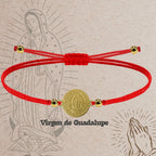 Pulsera Hilo Rojo virgen de guadalupe Dorado - cotigo