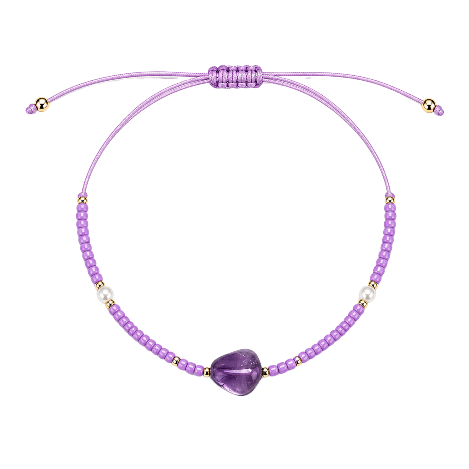Tobillera Boho de Piedra Amatista